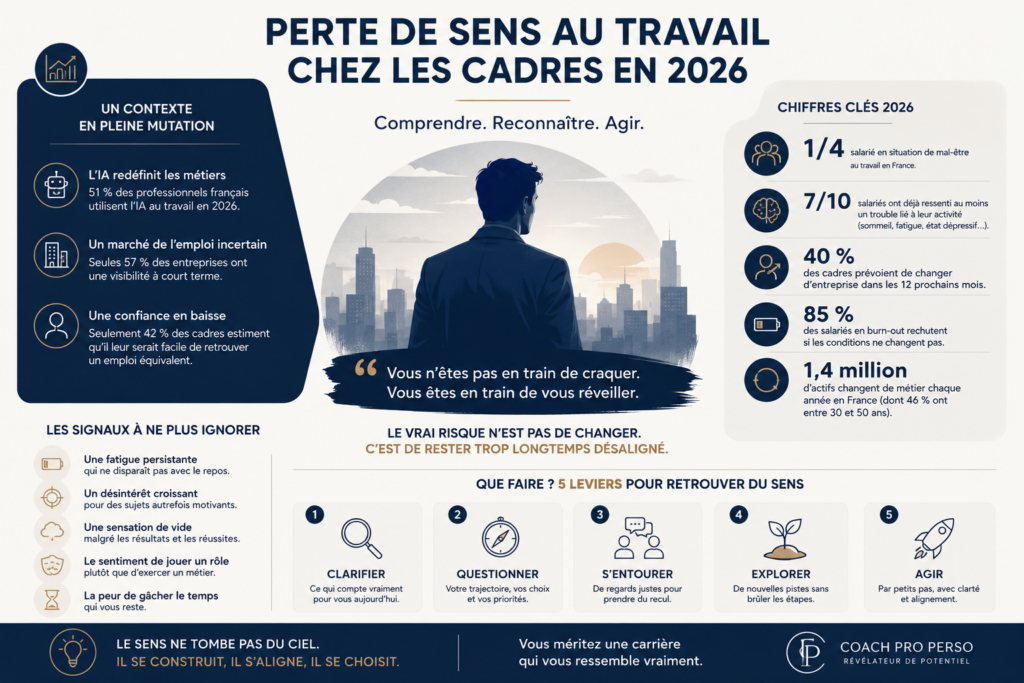 Perte de sens au travail cadres 2026